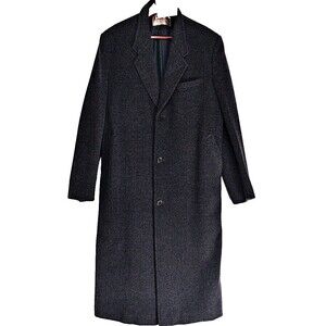 Korean Mo Mo Black Wool Loose Casual Single-breasted Long Sleeve Overcoat 40